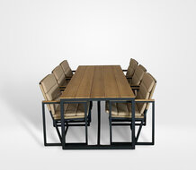 Hartman Lovina 7-delige diningset zwart