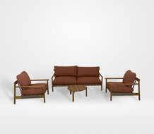Hartman Ubud 4-delige loungeset Rood 