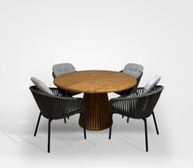 Hartman Arezzo/Lestari &Oslash;130cm 5-delige dining tuinset