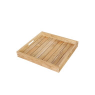 Teak dienblad Kirsten &ndash; gerecycled teak &ndash; 50 x 50 cm