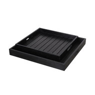 Teak Dienblad Sanne &ndash; Zwart Teak &ndash; 50 x 50 cm
