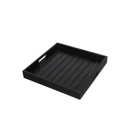 Teak dienblad Sanne &ndash; Zwart teak &ndash; 60 x 60 cm