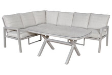 SenS-Line Jayson 3-delige loungeset &ndash; sand &ndash; aluminium &ndash; all weather kussens