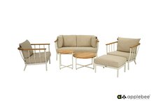Apple Bee Condor 6-delige loungeset 150 cm - Oyster - (incl. Bee Wett cushion Cotton Flower)