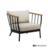 Apple Bee Condor lounge tuinstoel - Black - (incl. Bee Wett cushion Natural Oak)