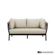 Apple Bee Condor lounge tuinbank 150cm - Black - (incl. Bee Wett cushion Natural Oak)