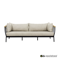 Apple Bee Condor lounge tuinbank 217 cm - Black - (incl. Bee Wett cushion Natural Oak)