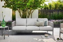Apple Bee Bora Bora 5-delige loungeset - Taupe - rope weave Oak (incl. Bee Wett cushion Natural Oak)