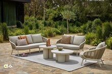 Apple Bee Pine Key lounge tuinbank 200cm - Oyster - (Incl. Bee Wett kussens Cotton Flower)