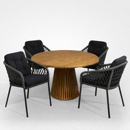 Hartman Hera/Lestari &Oslash;130cm 5-delig dining tuinset