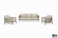 Apple Bee Bora Bora 3-delige loungeset - Taupe - rope weave Oak (incl. Bee Wett cushion Natural Oak)
