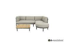 Apple Bee Maui 3-delige loungeset chaise lounge links - taupe - rope midgrey (incl. Bee Wett cushion Smoked Grey)