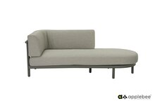 Apple Bee Maui chaise lounge links - taupe - rope midgrey (incl. Bee Wett cushion Smoked Grey)