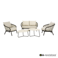 Apple Bee Pine key 5-delige loungeset 135 cm - Bronze - (incl. Bee Wett cushion Nature)