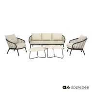 Apple Bee Pine key 5-delige loungeset 190 cm - Bronze - (incl. Bee Wett cushion nature)