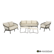 Apple Bee Pine key 5-delige loungeset stoel-bank - Bronze - (incl. Bee Wett cushion Nature)