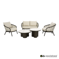 Apple Bee Pine key 5-delige loungeset 135 cm tonga - Bronze - (incl. Bee Wett cushion nature)