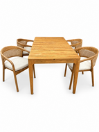 Reteak Tom/Bandung 160cm 5-delige dining tuinset
