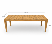 Reteak Johan/Bandung 220cm 7-delige dining tuinset 