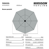 Madison Mykanos push-up parasol &Oslash;250 cm - Taupe (excl. voet)