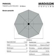 Madison Timor Luxe stokparasol &Oslash;400 cm &ndash; Ecru (excl. voet)