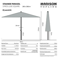 Madison Syros Luxe stokparasol 280x280 cm &ndash; Ecru (excl. voet)